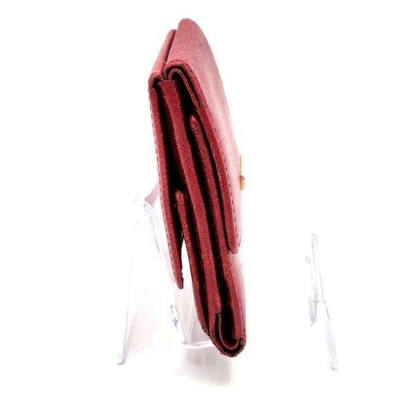 BURBERRY Compact Red Cross Grain Leather Tri-Fold Wallet - Picture 6 of 12